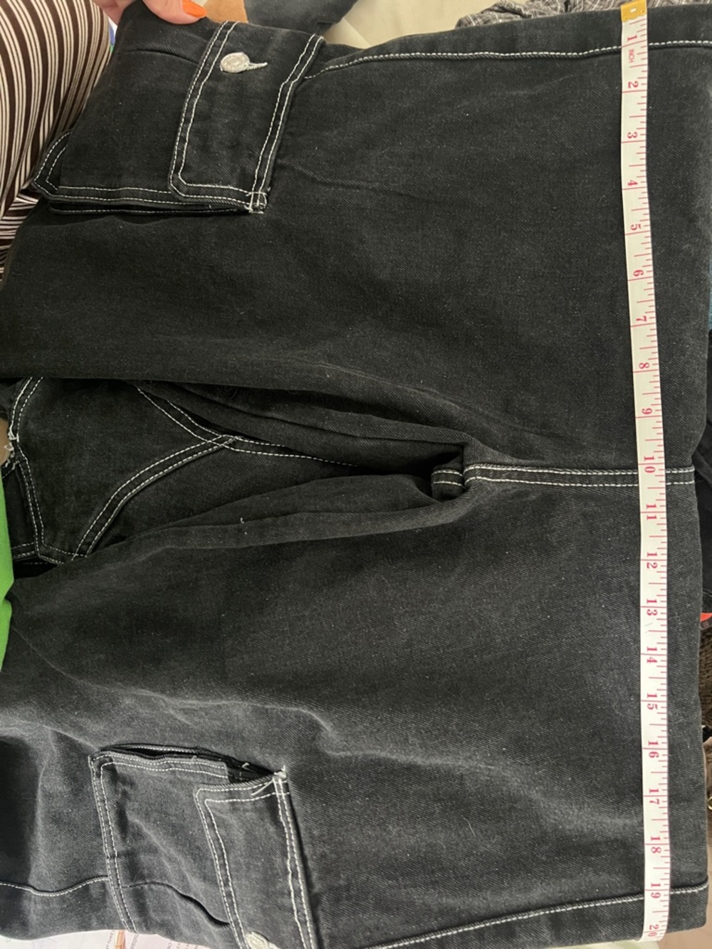 Forever 21 Black Baggy Denim with White Stitching Overalls - Picture 9 of 13